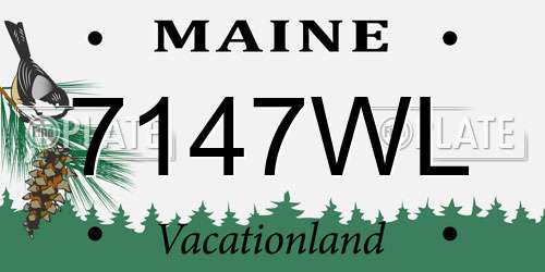 7147WL Maine License Plate