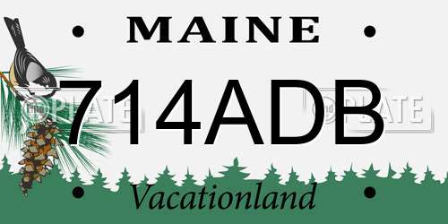 714ADB Maine License Plate