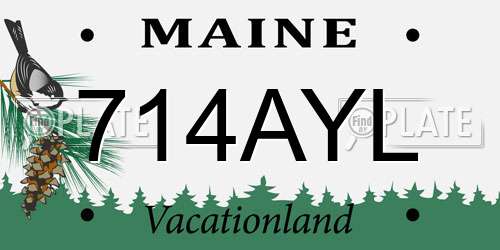 714AYL Maine License Plate