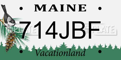 714JBF Maine License Plate