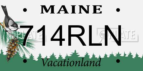 714RLN Maine License Plate