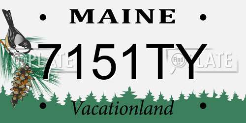 7151TY Maine License Plate