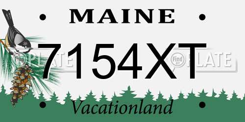 7154XT Maine License Plate