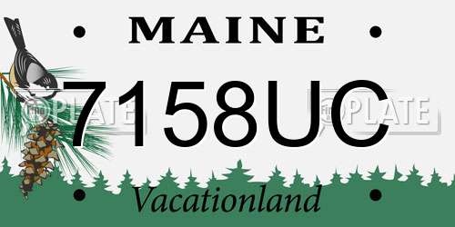 7158UC Maine License Plate