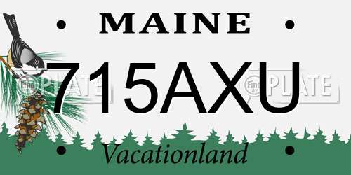 715AXU Maine License Plate