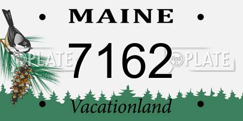 7162 Maine License Plate