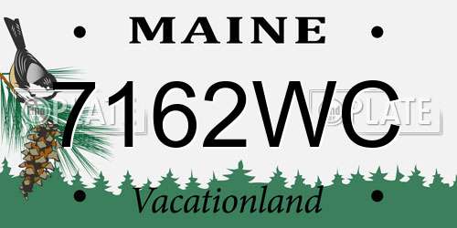 7162WC Maine License Plate