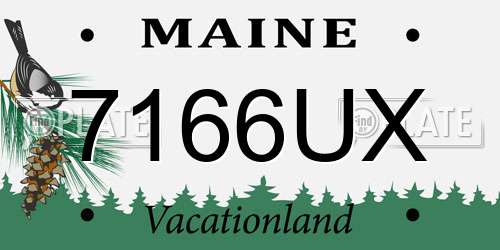 7166UX Maine License Plate