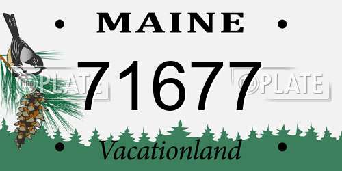 71677 Maine License Plate