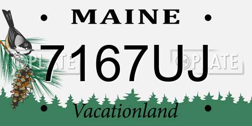 7167UJ Maine License Plate