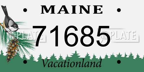 71685 Maine License Plate