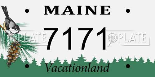 7171 Maine License Plate