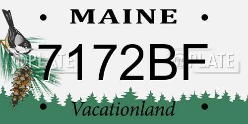 7172BF Maine License Plate