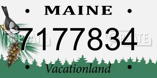 7177834 Maine License Plate