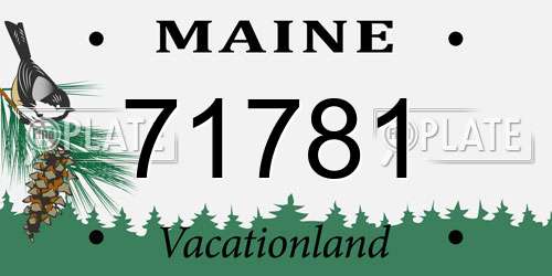 71781 Maine License Plate