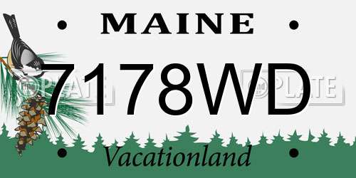 7178WD Maine License Plate