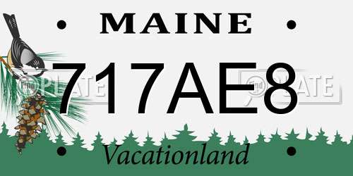 717AE8 Maine License Plate