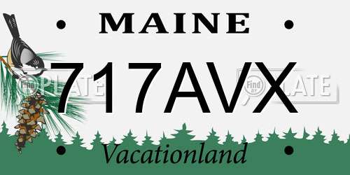 717AVX Maine License Plate