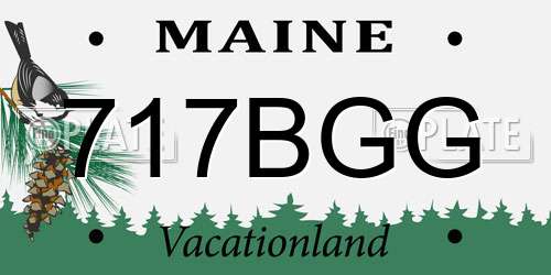 717BGG Maine License Plate