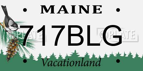 717BLG Maine License Plate