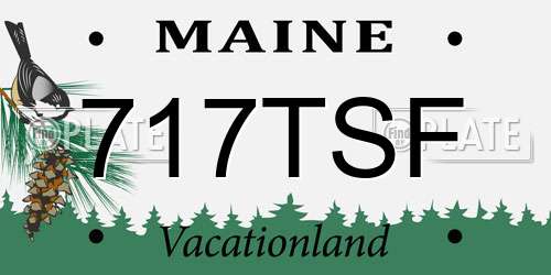 717TSF Maine License Plate