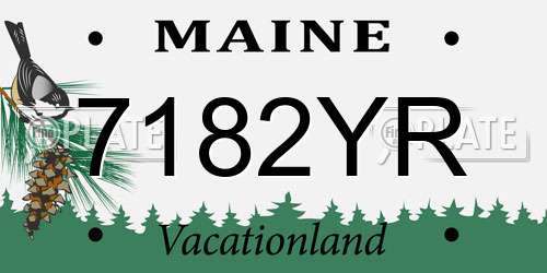 7182YR Maine License Plate