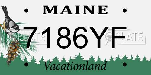 7186YF Maine License Plate