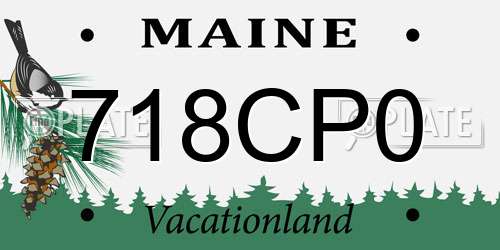 718CP0 Maine License Plate