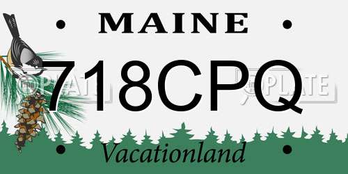 718CPQ Maine License Plate