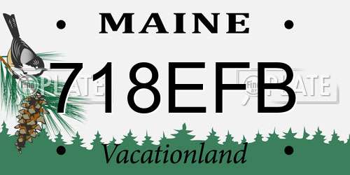 718EFB Maine License Plate