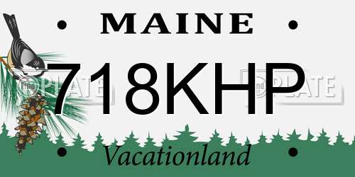 718KHP Maine License Plate