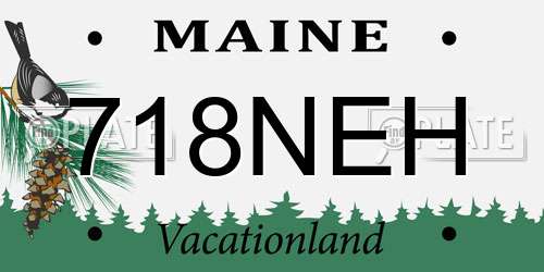 718NEH Maine License Plate