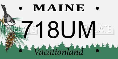718UM Maine License Plate