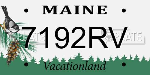 7192RV Maine License Plate