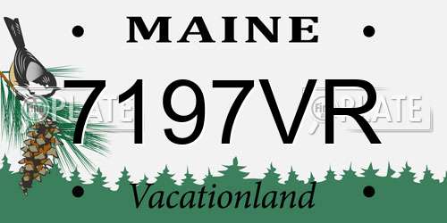 7197VR Maine License Plate