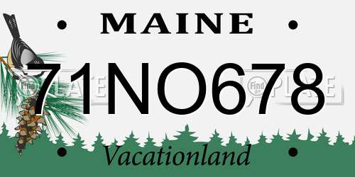 71NO678 Maine License Plate