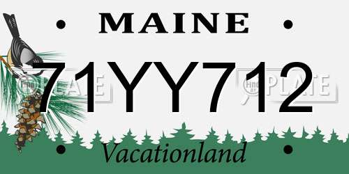 71YY712 Maine License Plate