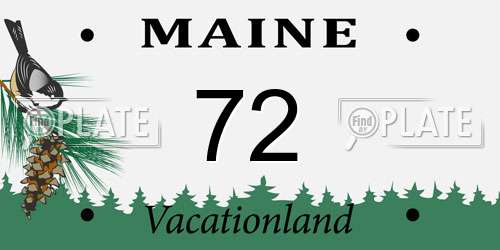 72 Maine License Plate