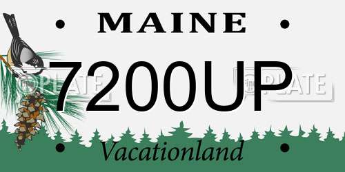 7200UP Maine License Plate