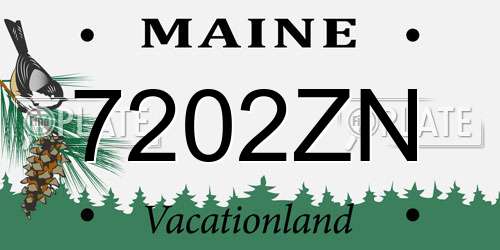 7202ZN Maine License Plate