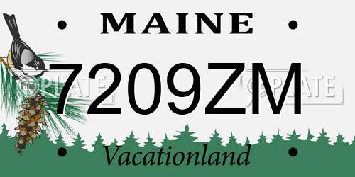 7209ZM Maine License Plate