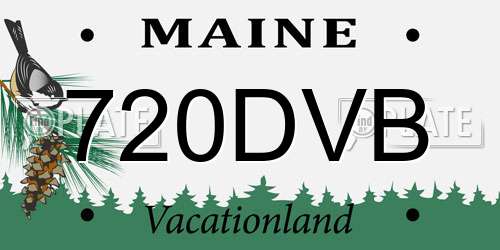 720DVB Maine License Plate