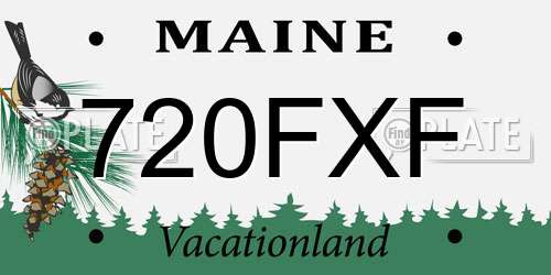 720FXF Maine License Plate