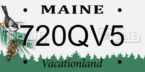 720QV5 Maine License Plate