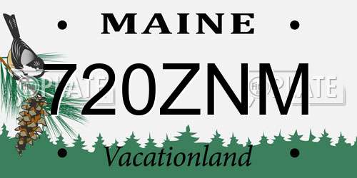720ZNM Maine License Plate