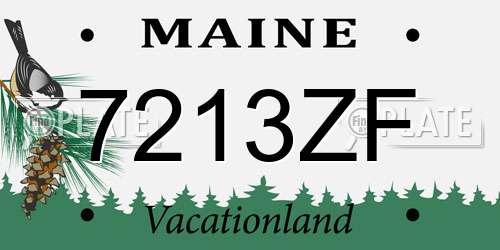 7213ZF Maine License Plate