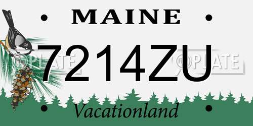 7214ZU Maine License Plate