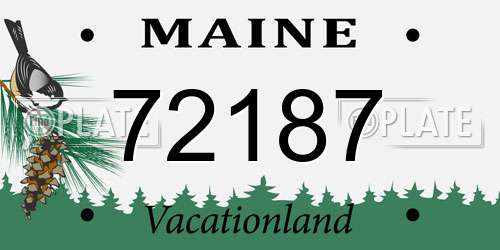 72187 Maine License Plate
