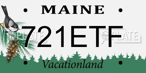 721ETF Maine License Plate