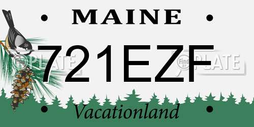 721EZF Maine License Plate
